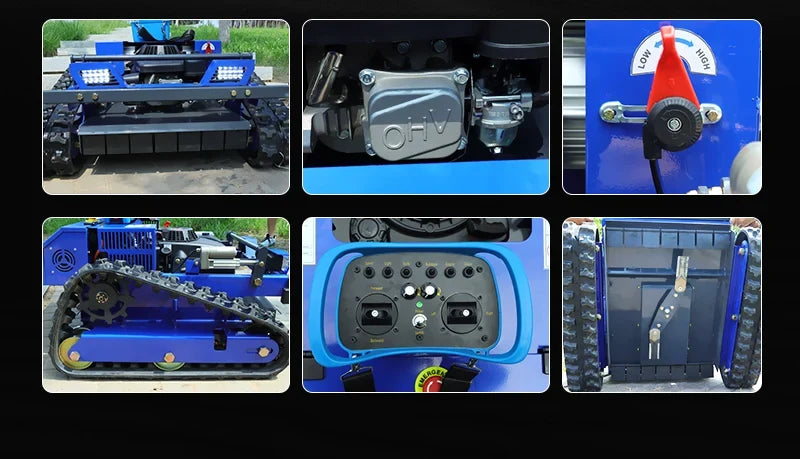 Relied 550mm Remote-Controlled Tracked Lawn Mower – All-Terrain Gas Powered
