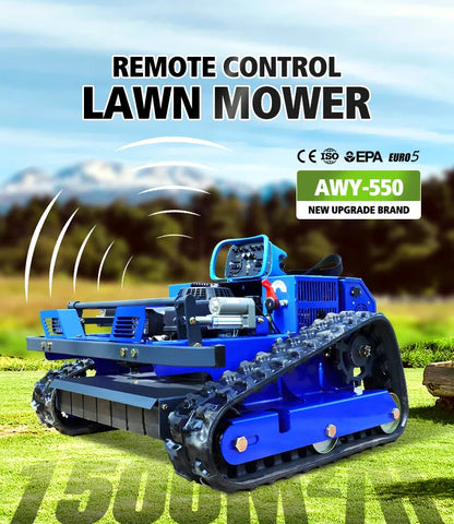 Relied 550mm Remote-Controlled Tracked Lawn Mower – All-Terrain Gas Powered