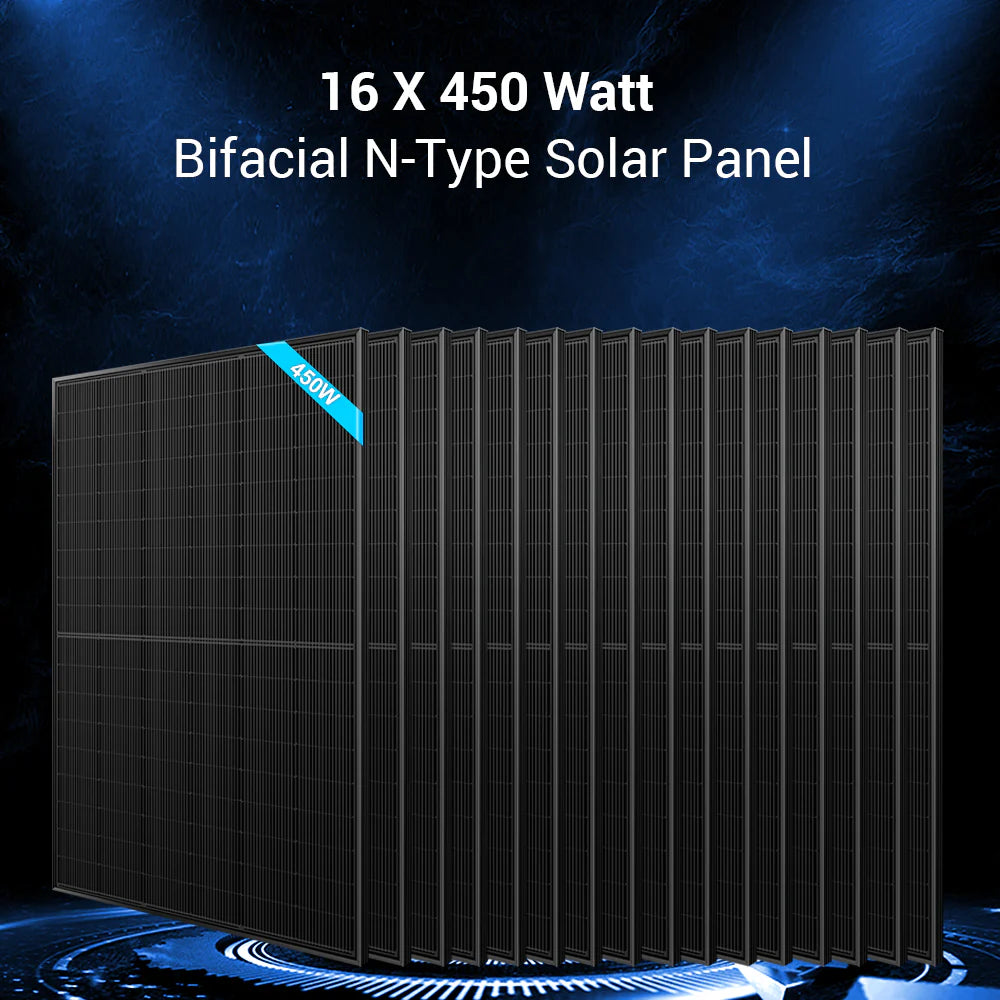 Sungold Power Hybrid Solar Kit 11.4KW 48V Split Phase 20.48KWH/51.2KWH Lithium Battery 450 Watt Solar Panel