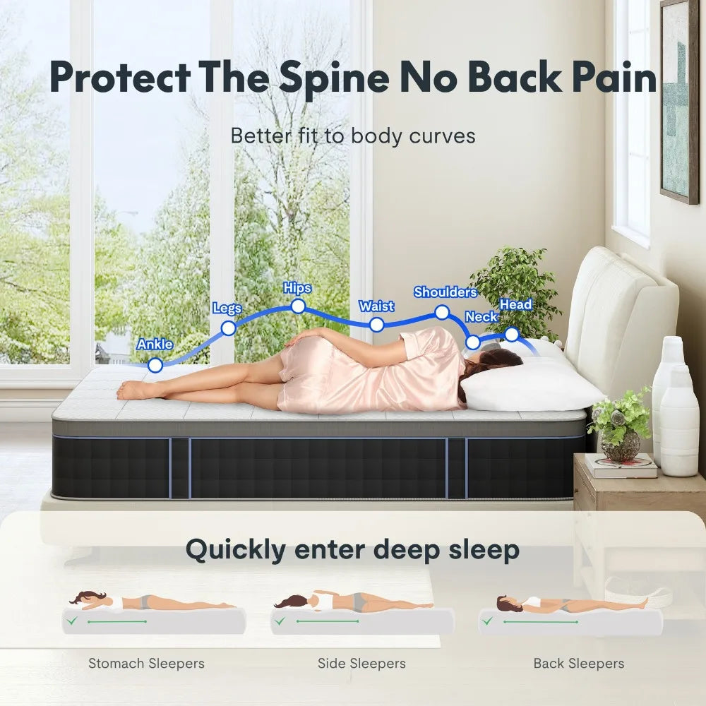 S3 ComfortLift Queen Adjustable Bed & Cooling Gel Mattress Bundle