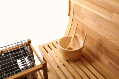 Blisspod Prague Canadian Red Cedar Outdoor Steam Barell Sauna | Full Glass Back