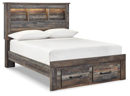 Drystan Rustic Bookcase Bed – LED Lighting & Storage Options