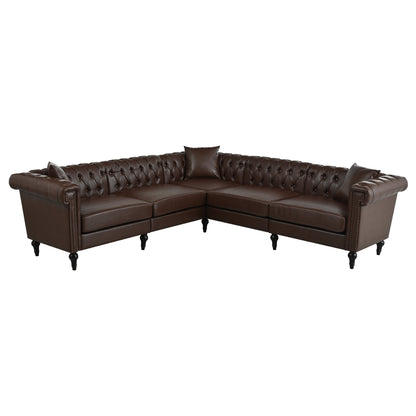 Man Cave Chesterfield Sofa - 5 Seat PU Leather