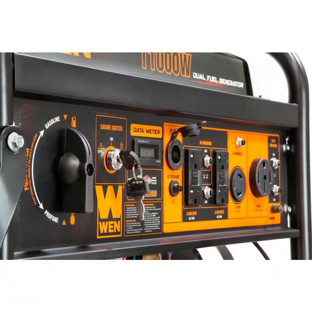 11,000-Watt 120V/240V Dual Fuel Portable Gas/Propane Generator + CO Watchdog