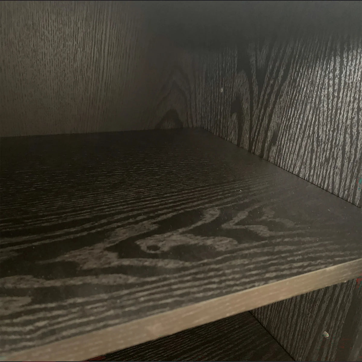 Black Okoume Veneer Fireplace TV Stand