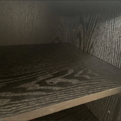 Black Okoume Veneer Fireplace TV Stand