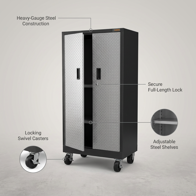 Premier Series Pre-Assembled Steel Freestanding Garage Cabinet