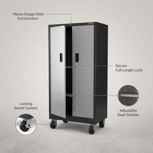 Premier Series Pre-Assembled Steel Freestanding Garage Cabinet