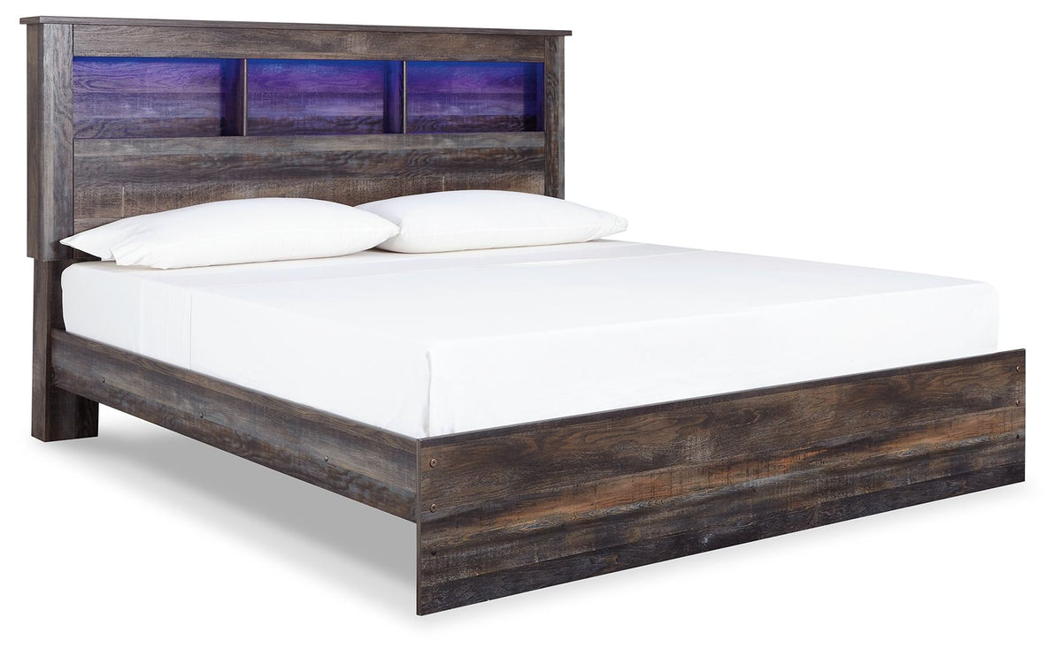 Drystan Rustic Bookcase Bed – LED Lighting & Storage Options