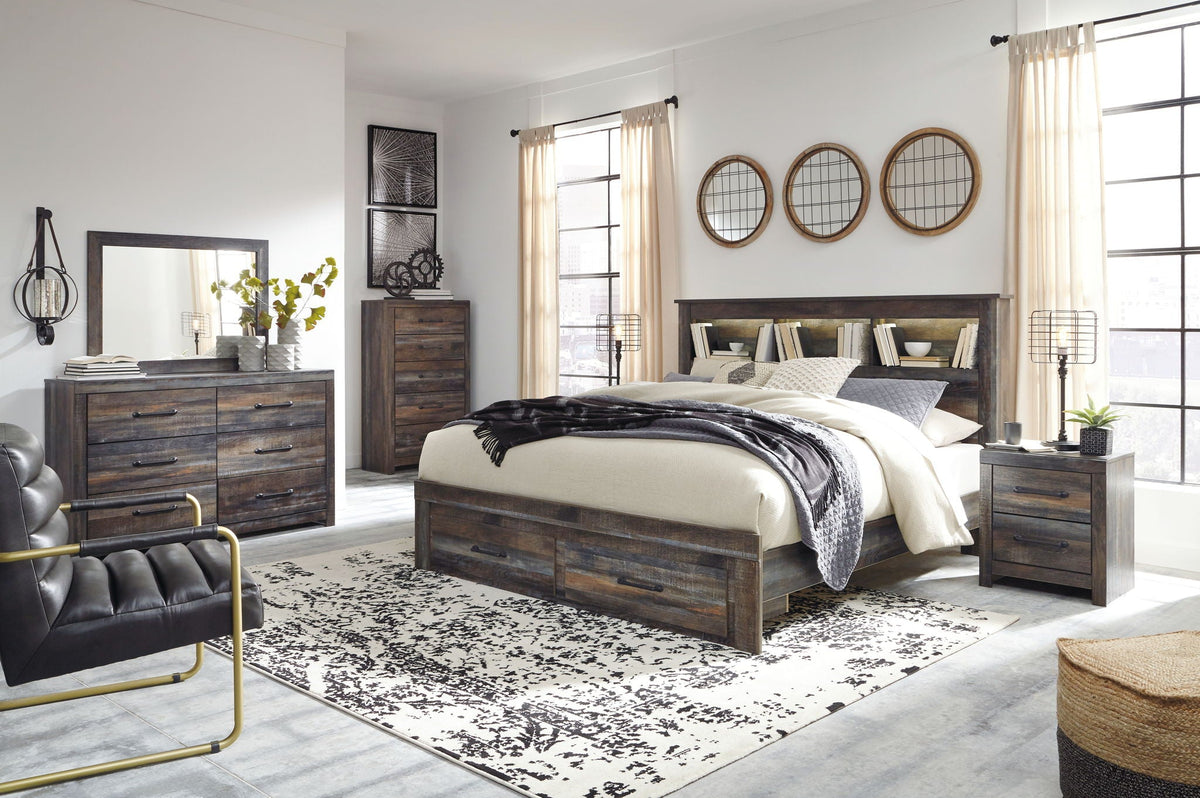 Drystan Rustic Bookcase Bed – LED Lighting & Storage Options