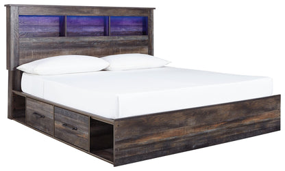 Drystan Rustic Bookcase Bed – LED Lighting & Storage Options
