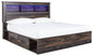Drystan Rustic Bookcase Bed – LED Lighting & Storage Options