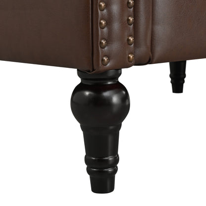 Man Cave Chesterfield Sofa - 5 Seat PU Leather