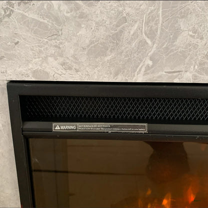 Deep Cherry Okoume Veneer Fireplace TV Stand with Bluetooth