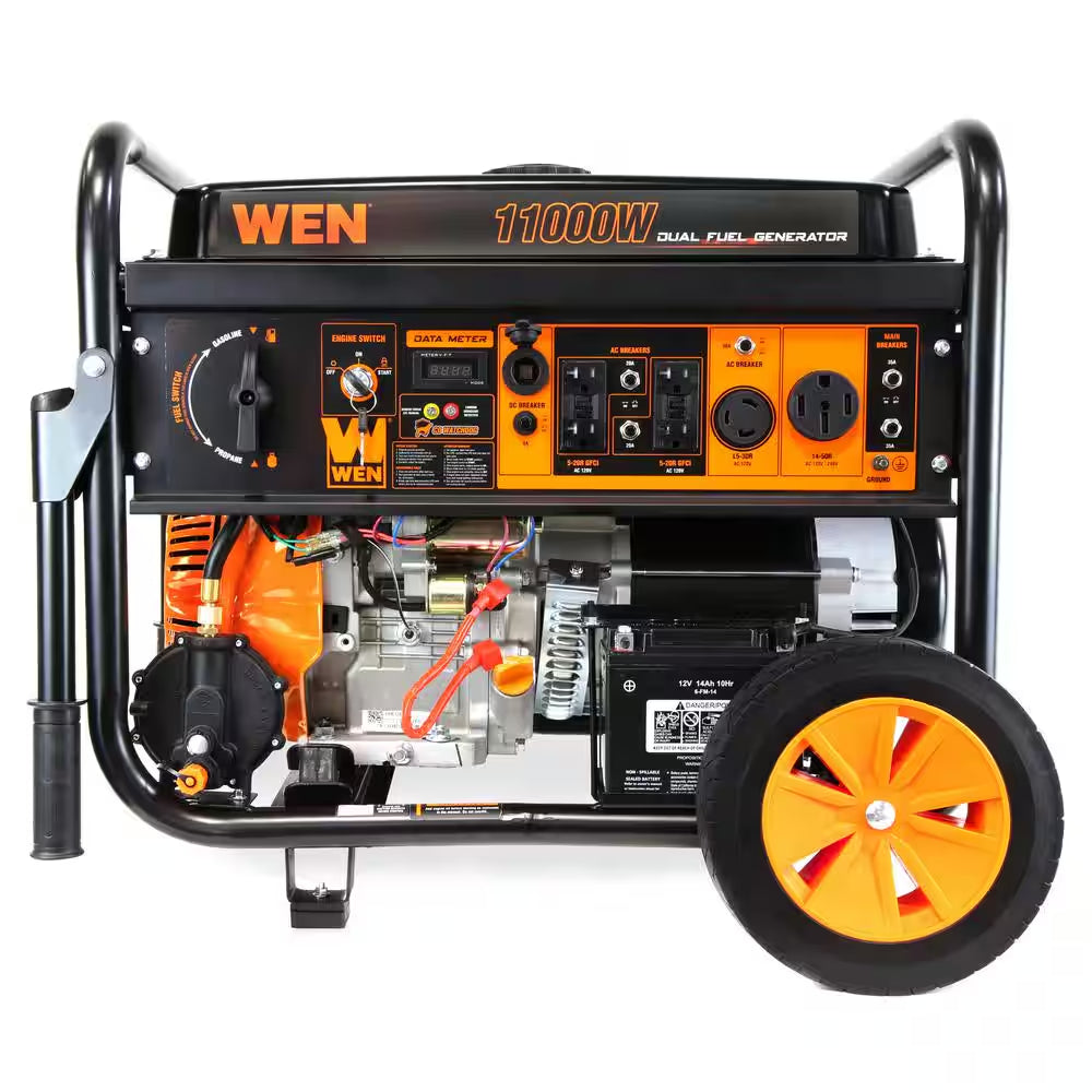 11,000-Watt 120V/240V Dual Fuel Portable Gas/Propane Generator + CO Watchdog