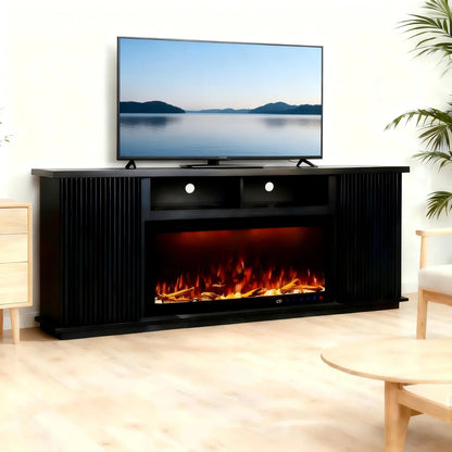 Okoume Veneer 70" Fireplace TV Stand