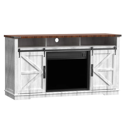 70" Light Modern Fireplace TV Stand