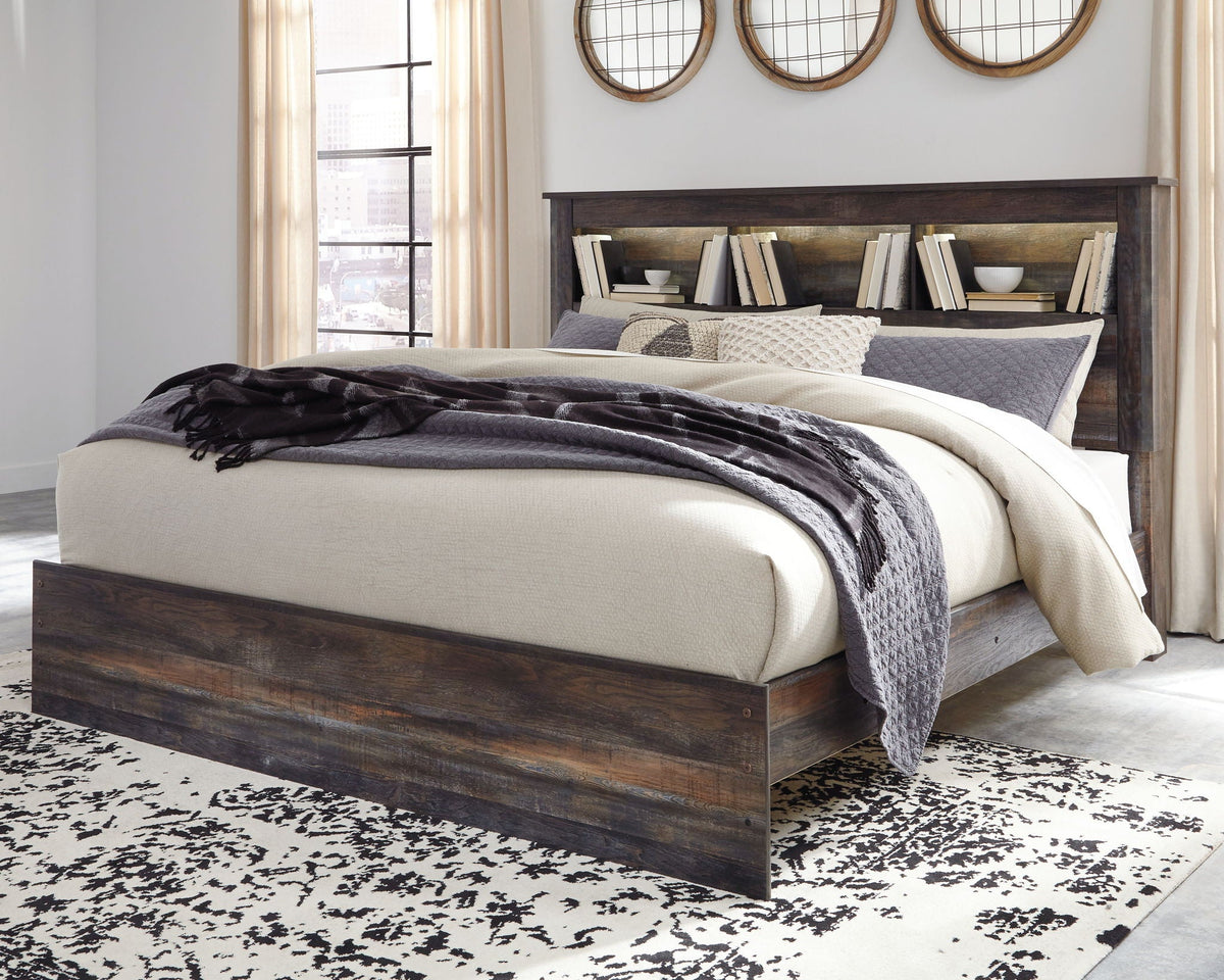 Drystan Rustic Bookcase Bed – LED Lighting & Storage Options