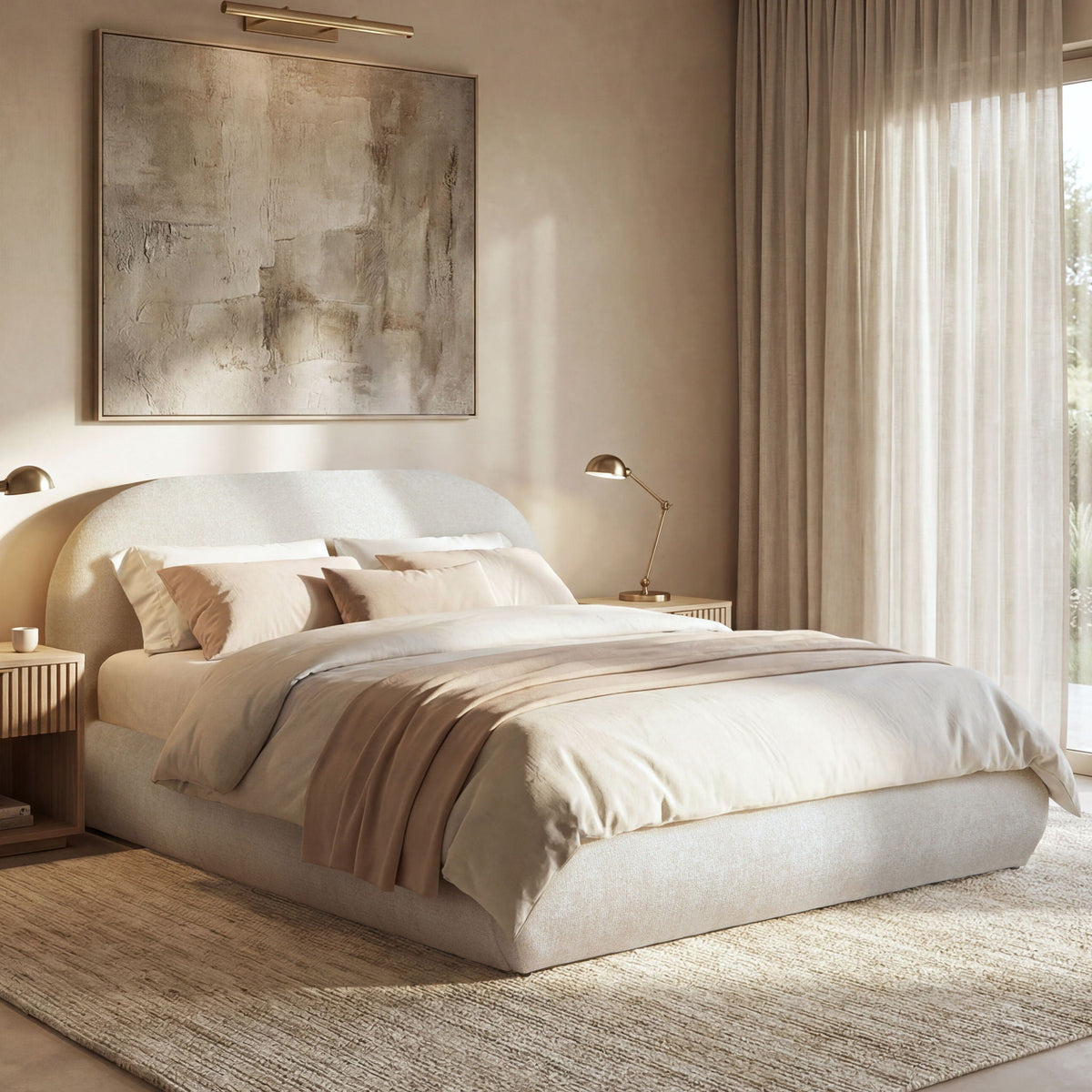 Archie Puffy Luxury Upholstered Platform Bed – Queen & King