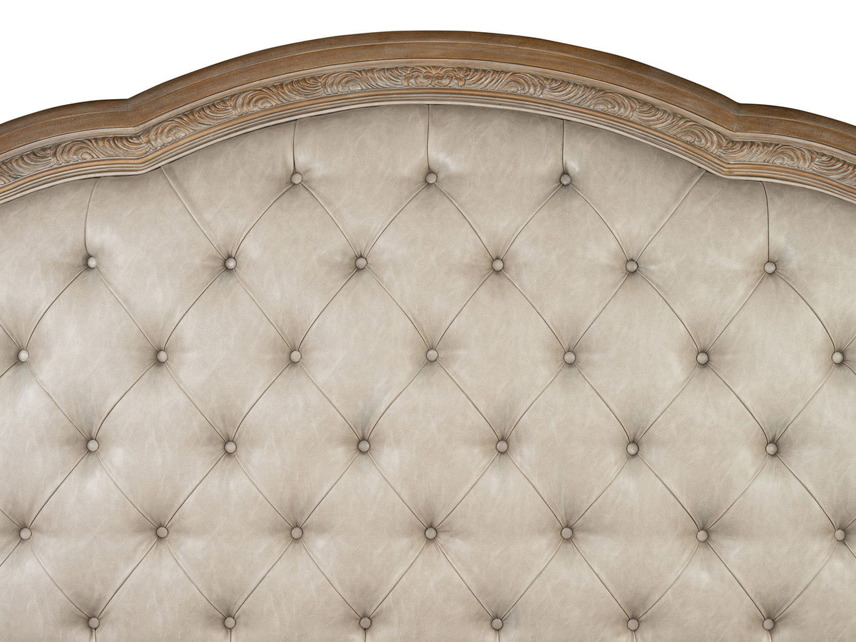 Marisol Luxury Upholstered Sleigh Bed – Elegant Fawn Finish
