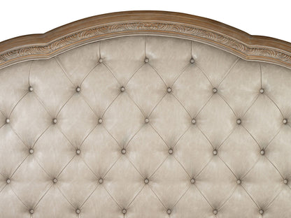 Marisol Luxury Upholstered Sleigh Bed – Elegant Fawn Finish