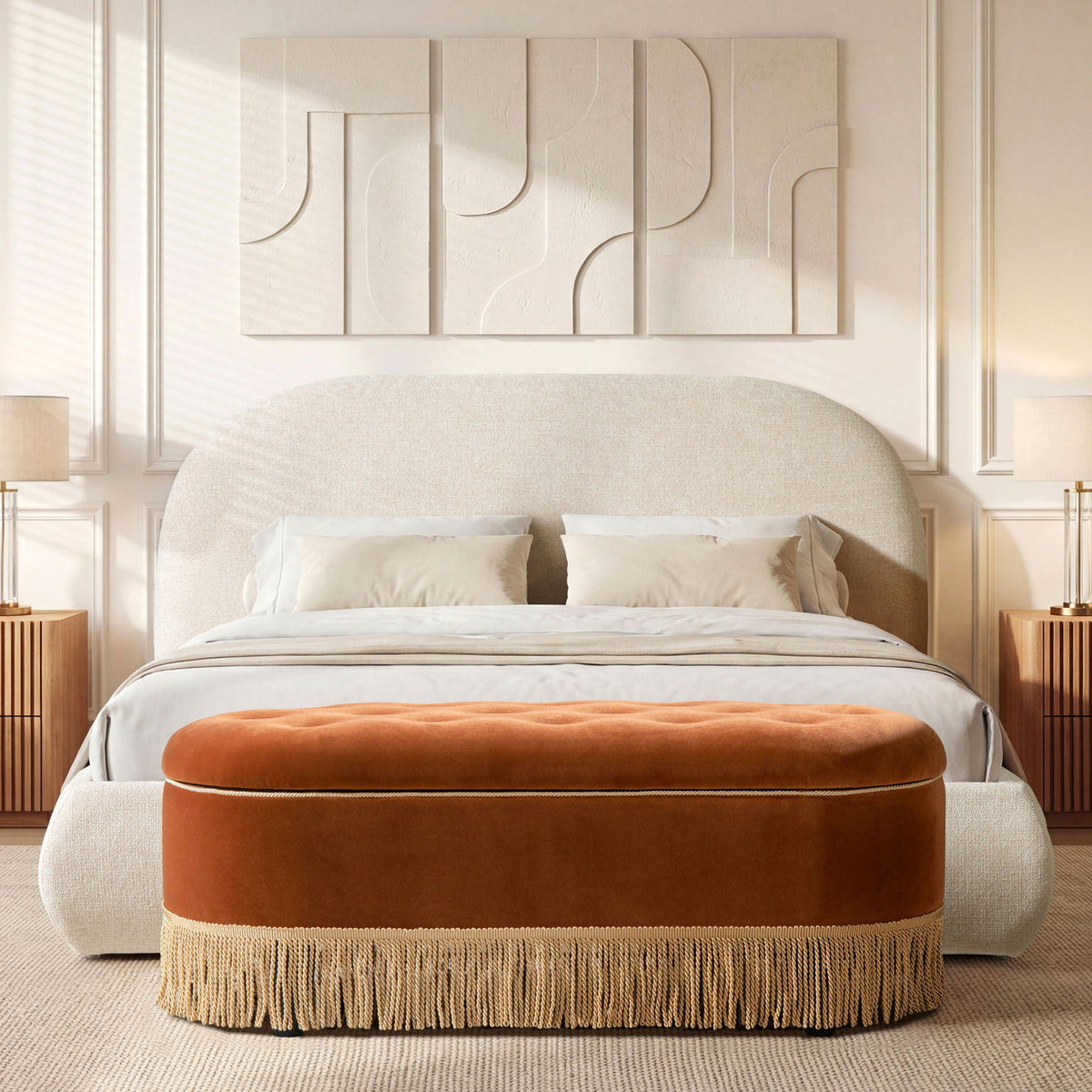 Archie Puffy Luxury Upholstered Platform Bed – Queen & King