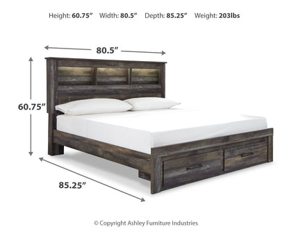 Drystan Rustic Bookcase Bed – LED Lighting & Storage Options