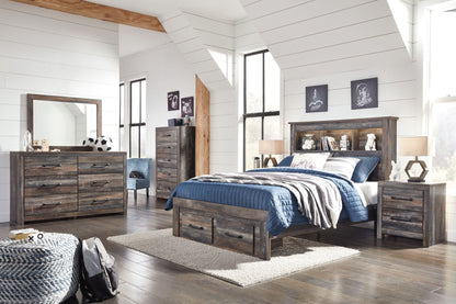 Drystan Rustic Bookcase Bed – LED Lighting & Storage Options